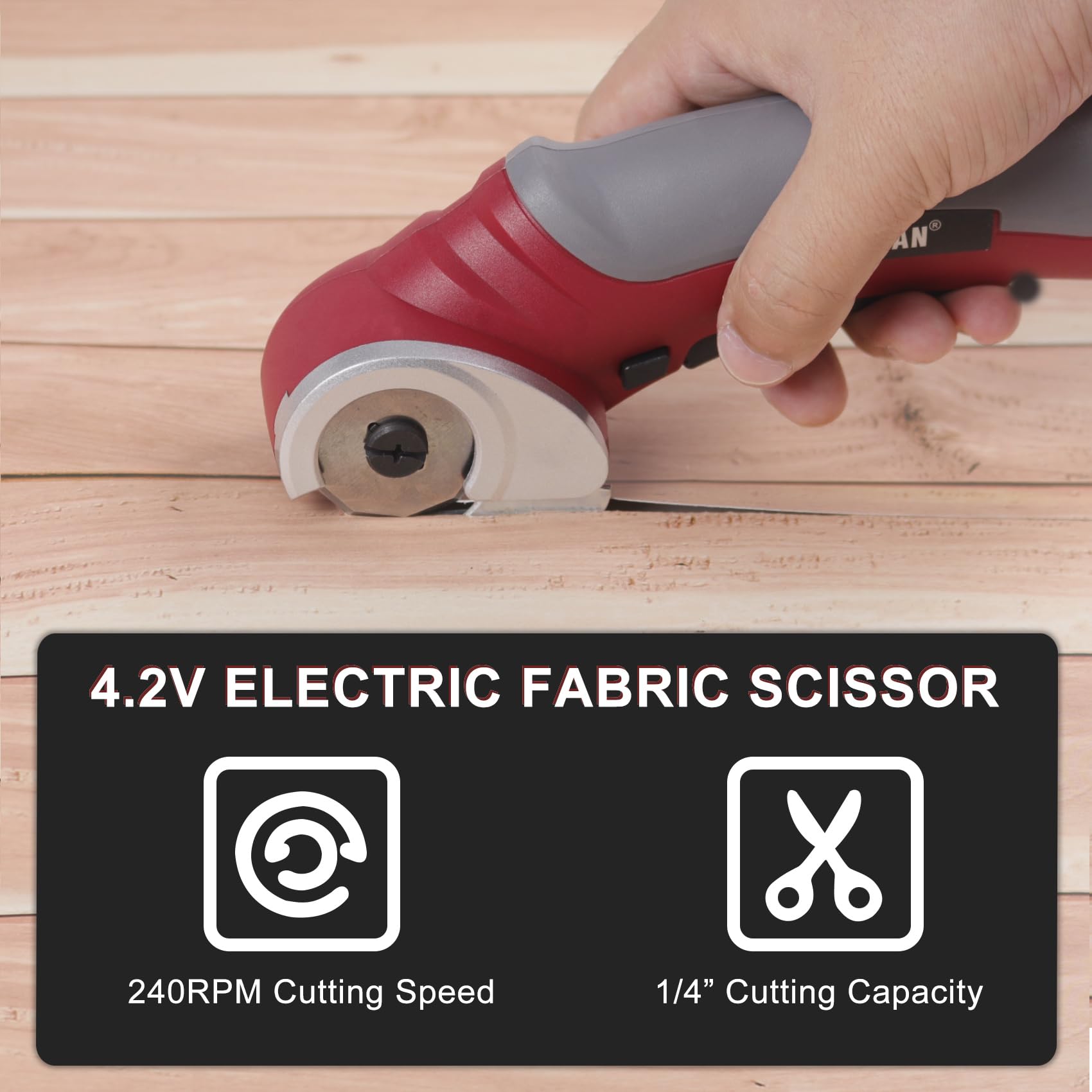 Cordless Electric Scissors 4V Rechargeable Box Cutter for Cardboard Fabric Leather with Safety Lock zrendora