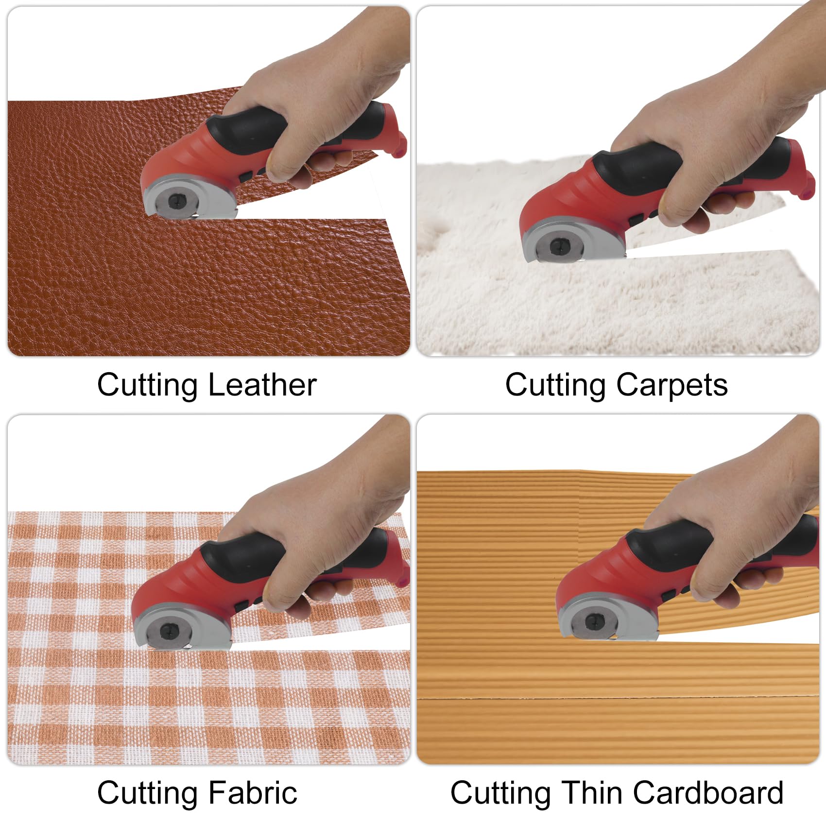 Cordless Electric Scissors 4V Rechargeable Box Cutter for Cardboard Fabric Leather with Safety Lock zrendora