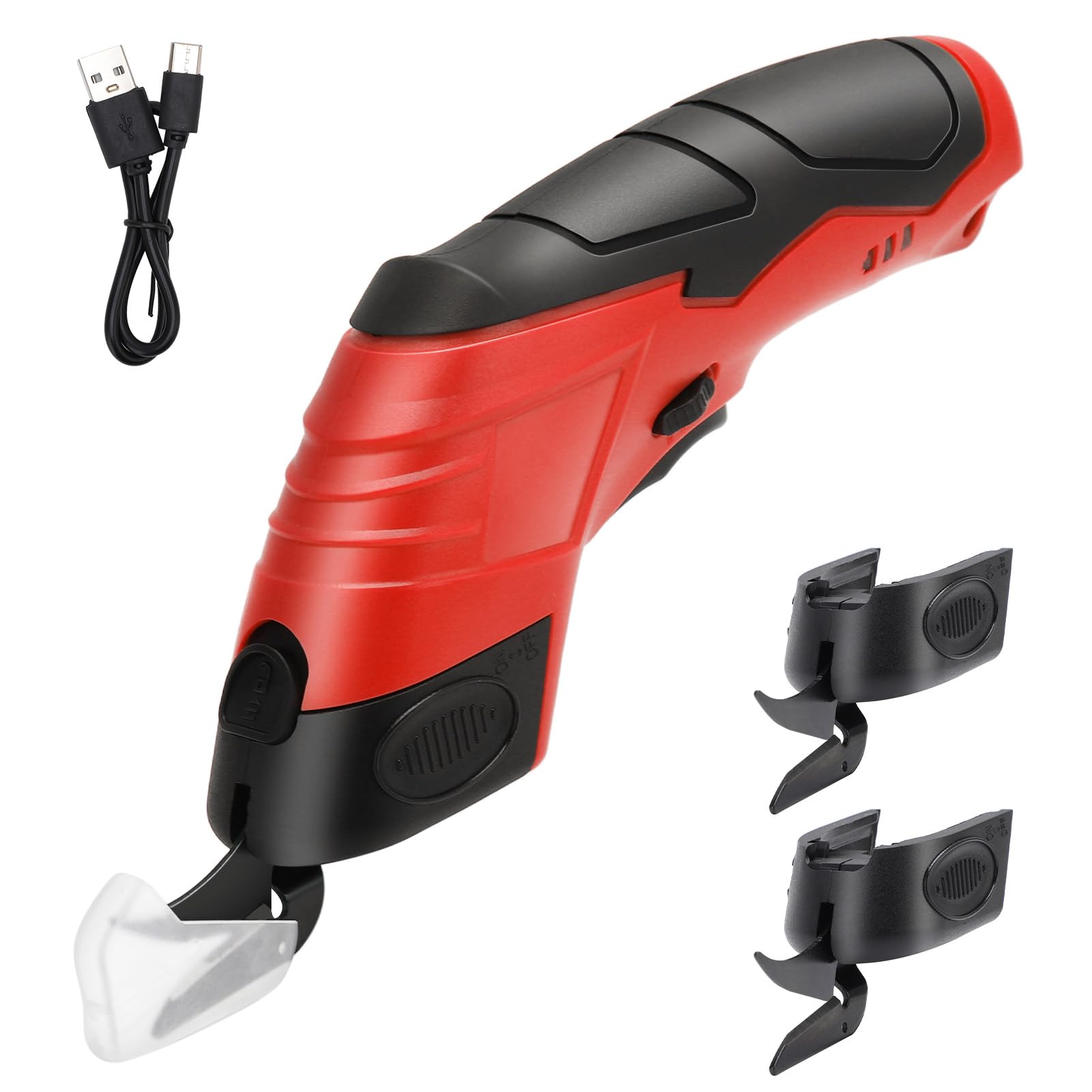 Cordless Electric Scissors 4 2V Rechargeable with 3 Blades Safety Lock for Fabric Cardboard Carpet zrendora