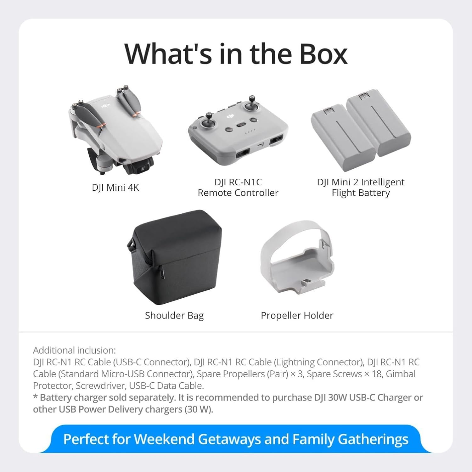 DJI Mini 4K, Drone with 4K UHD Camera for Adults, Under 249 g, 3-Axis Gimbal Stabilization, 10km Video Transmission, Auto Return, Wind Resistance, 1 Battery for 31-Min Max Flight Time, Intelligent Flight