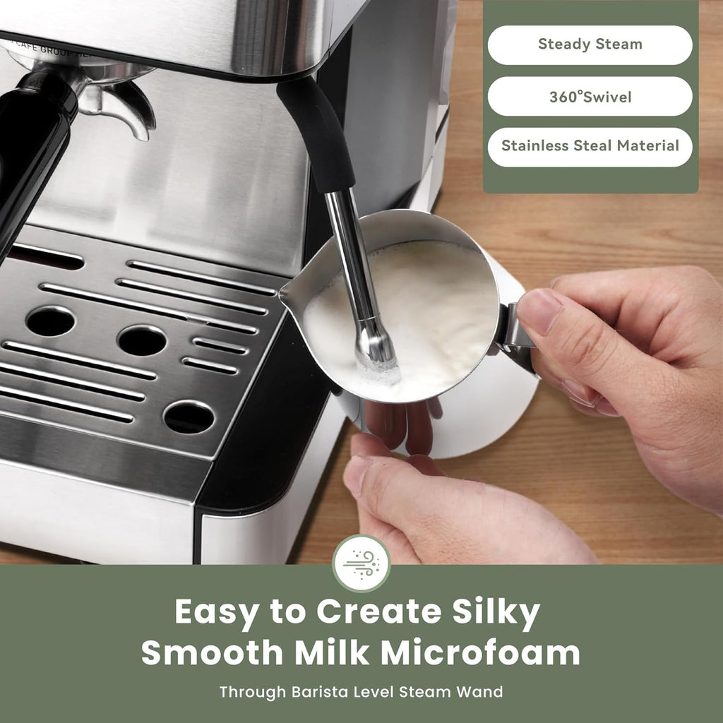 (2026 Upgrade) Gevi 20 Bar Espresso Machine with Grinder & Milk Frother, Professional Coffee Maker for Home, Cappuccino & Latte, Removable Water Tank, Steam Wand