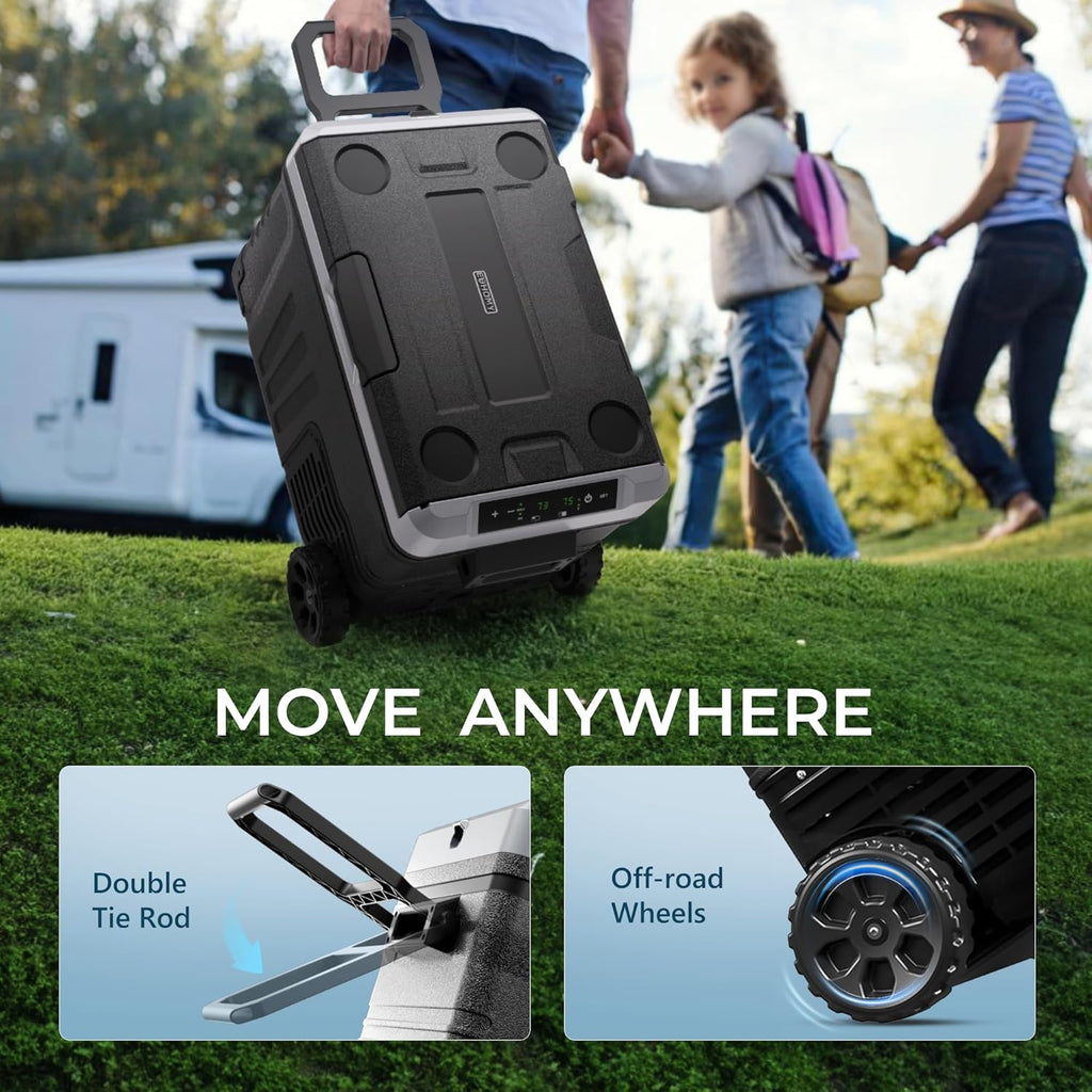 EUHOMY 12 Volt Refrigerator 53QT(50L) Electric Cooler Portable Freezer 12V/24V DC