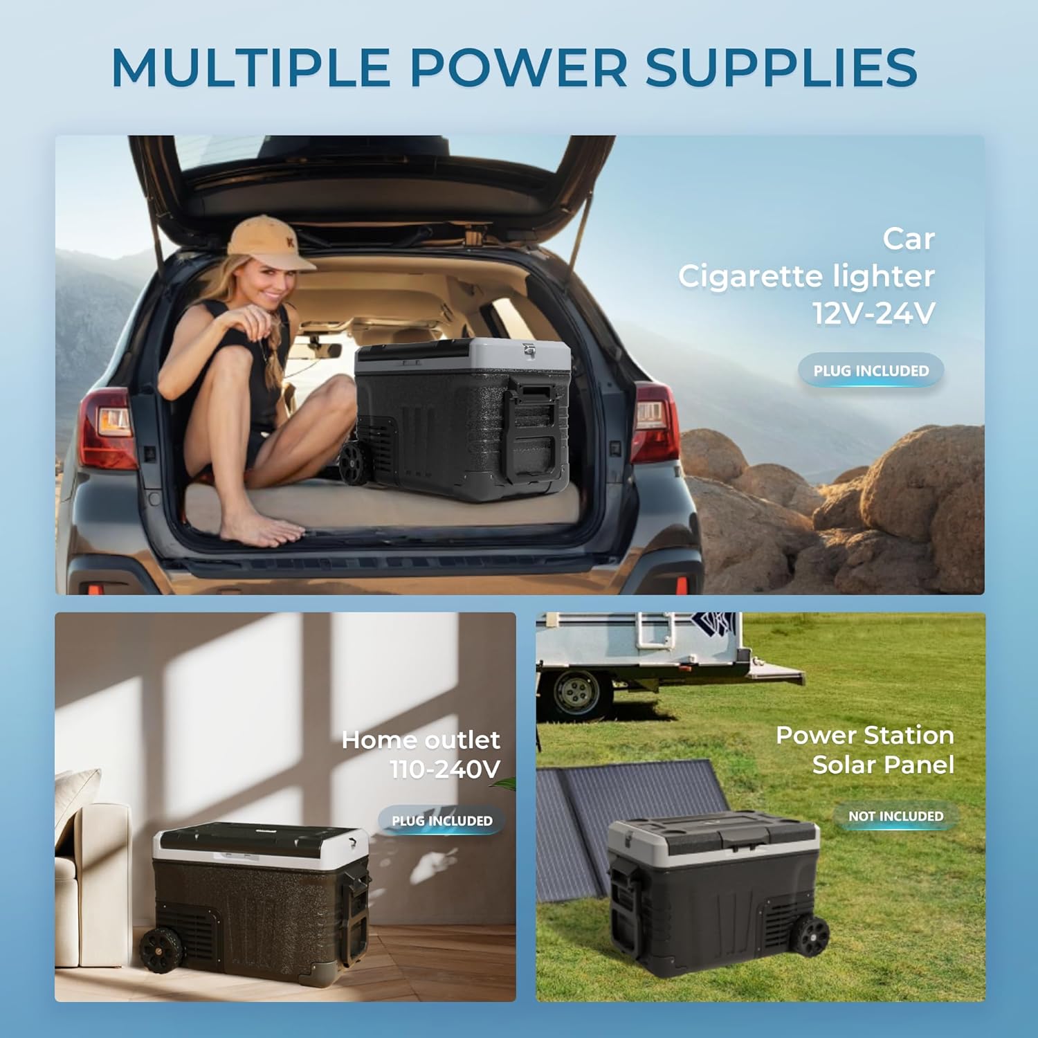 EUHOMY 12 Volt Refrigerator 53QT(50L) Electric Cooler Portable Freezer 12V/24V DC