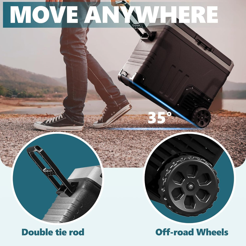 EUHOMY 12 Volt Refrigerator 53QT(50L) Electric Cooler Portable Freezer 12V/24V DC