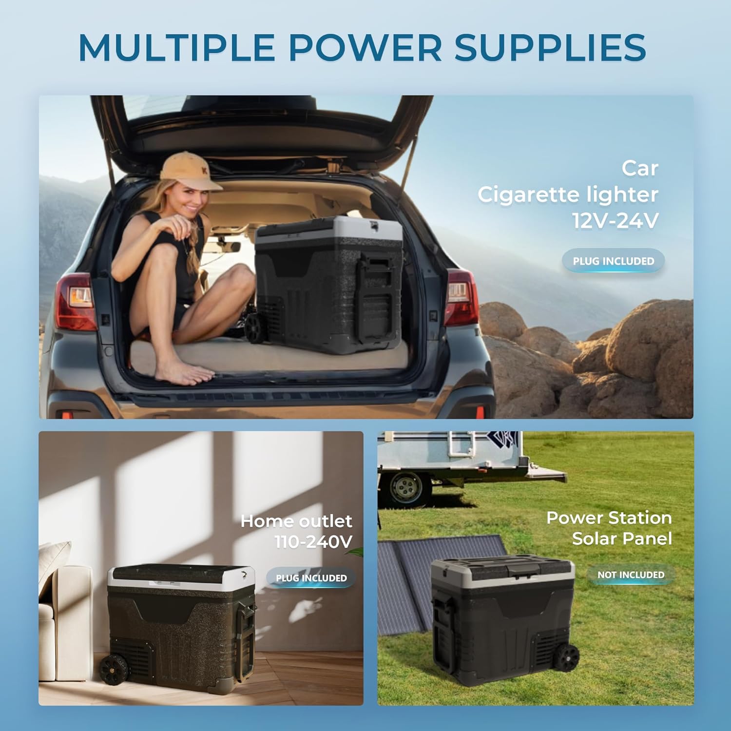 EUHOMY 12 Volt Refrigerator 53QT(50L) Electric Cooler Portable Freezer 12V/24V DC