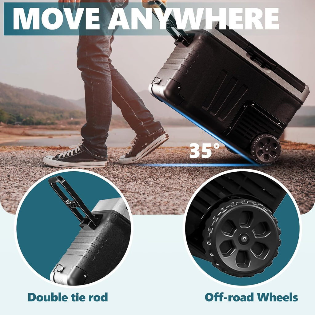 EUHOMY 12 Volt Refrigerator 53QT(50L) Electric Cooler Portable Freezer 12V/24V DC