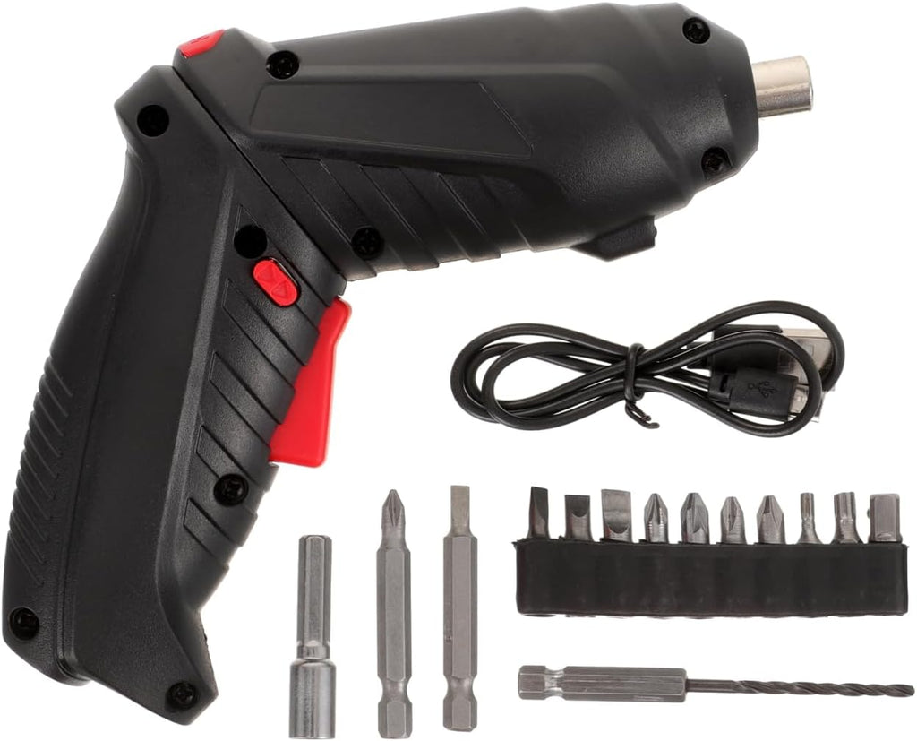 Cordless Rechargeable Screwdriver Set Compact Electric Drill with LED Light