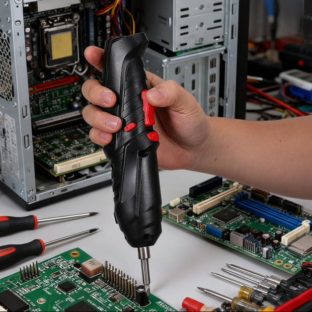 Cordless Rechargeable Screwdriver Set Compact Electric Drill with LED Light