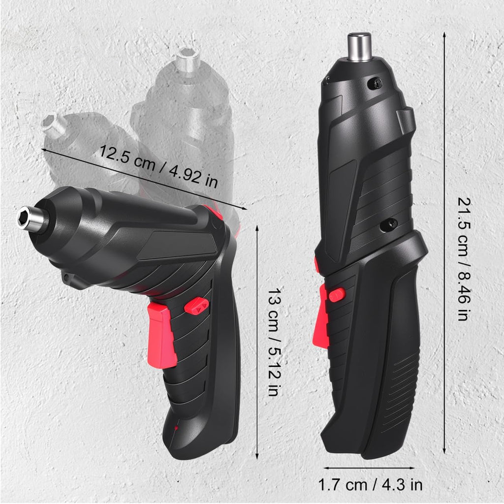 Cordless Rechargeable Screwdriver Set Compact Electric Drill with LED Light