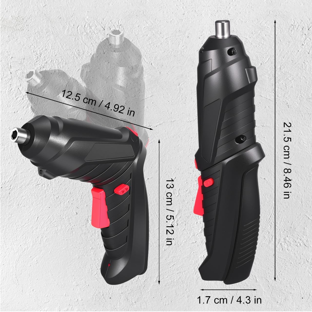 Cordless Rechargeable Screwdriver Set Compact Electric Drill with LED Light