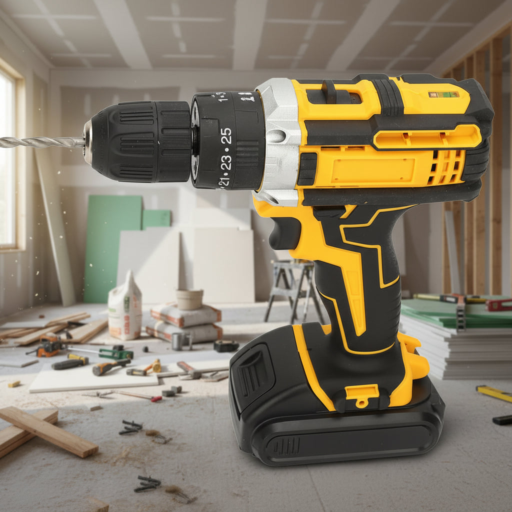 21V Lithium Cordless Drill Driver Kit with Two Batteries and Charger