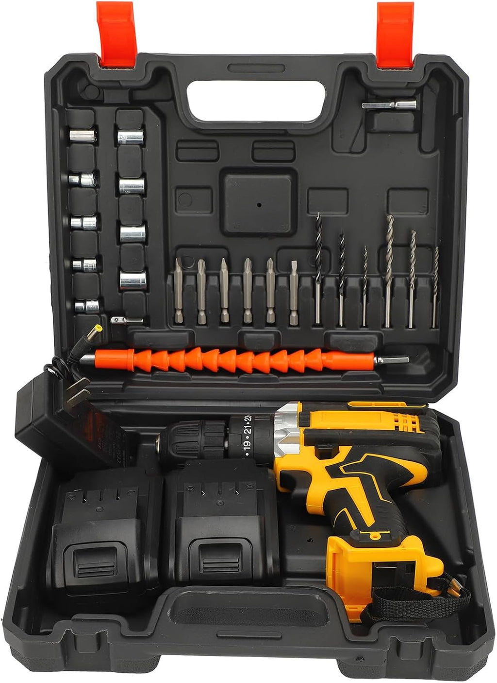 21V Lithium Cordless Drill Driver Kit with Two Batteries and Charger